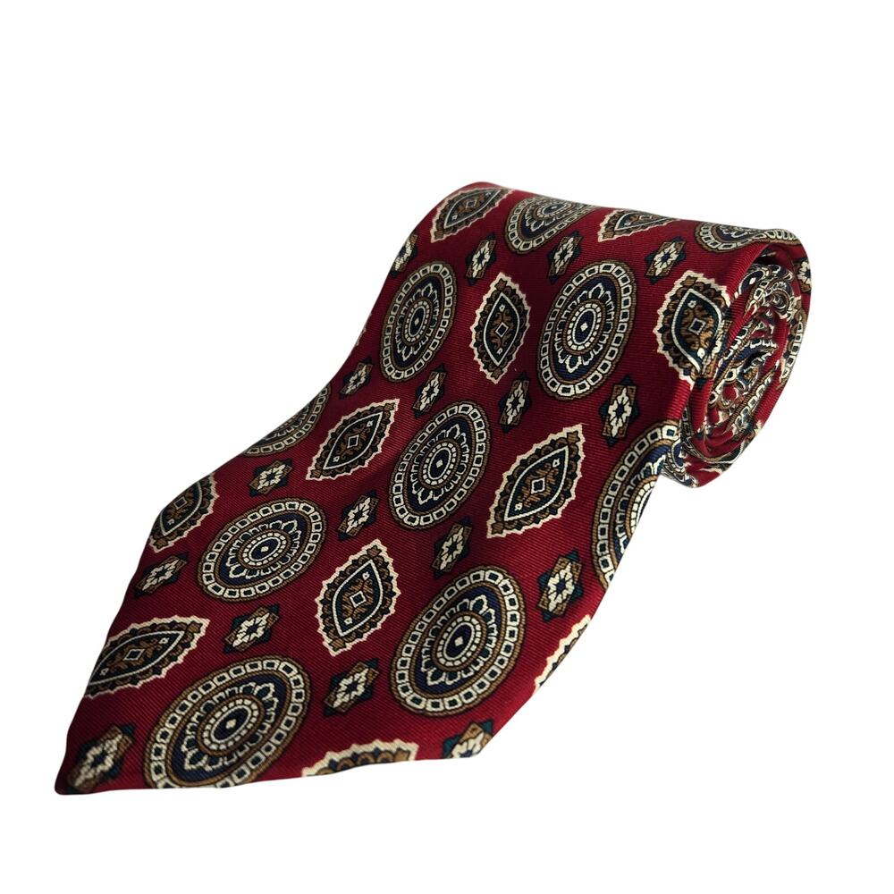 Christian‎ Dior Burgundy Paisley Print Tie  Made in USA  # 890